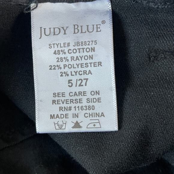 Judy Blue Black Pull On Super Flare Charcoal Wash Stretch Jean Size 5/27 - Picture 9 of 9